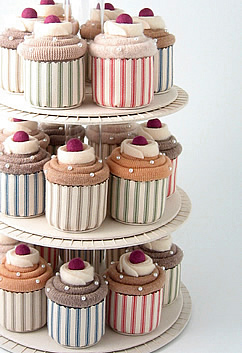 Cupcakes on a Cake Stand Wellthread Exhibition Textile Artwork