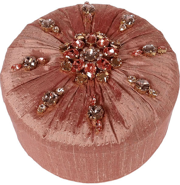 Swarovski Crystals Freshwater Potato Pearls & Pink Gauffrage Silk Bespoke Box